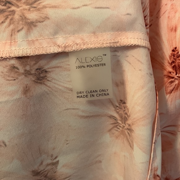 ALEXIS *Tilia* pink floral off shoulder tiered midi dress w drawstring belt XS - Picture 9 of 9